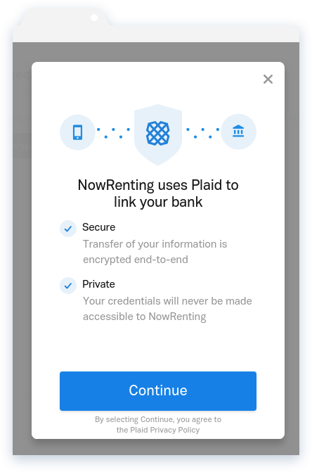 NowRenting Connect a Bank Account Agree
