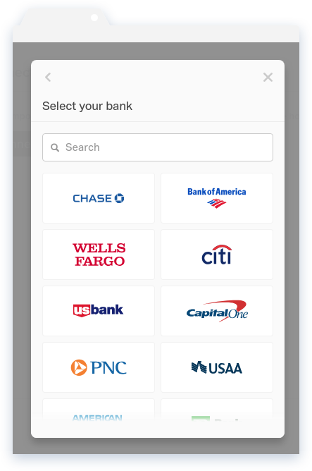 NowRenting Connect a Bank Account Choose Bank