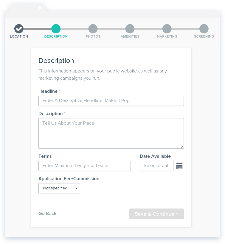 NowRenting: New Listing Description